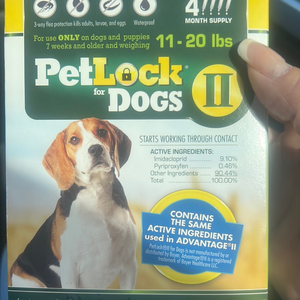 Petlock 11 for dogs 11-20 lbs. flea control. 48 doses. Close out sale